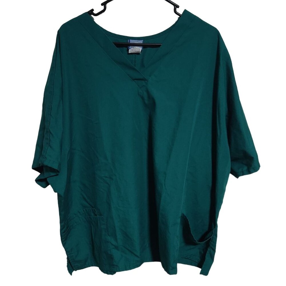 Cherokee Workwear Scrub Top Womens Size 4XL Green Short Sleeve Medical Uniform